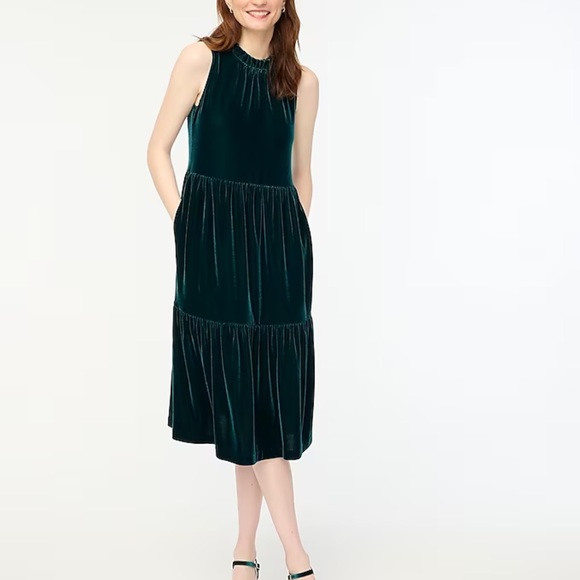 NEW! J. Crew Factory velvet sleeveless midi dress - Picture 3 of 7